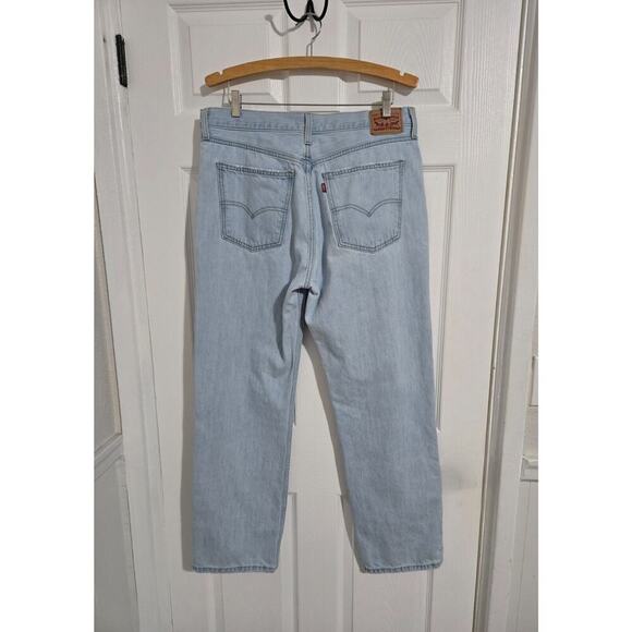 Levi's Low Pro Straight High Waisted Jeans Women's Size 31 (10/12) Distressed - Picture 3 of 15
